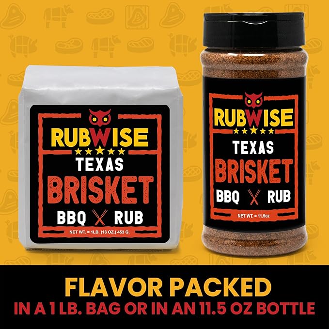 Texas Style Spicy Seasoning Rub &amp Brisket Rub by Rubwise | BBQ Rub &amp Spices for Smoking &amp Grilling | Dry Rubs | Great on Brisket Steaks Ribs Burgers Chops &amp Add kick to your meat (