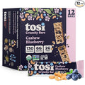 Tosi Nut Bars Cashew Blueberry Healthy Snacks for Adults &amp Kids Plant Based Crunchy Bars (6G Protein) Organic Keto Snacks Vegan Gluten &amp Soy Free Low Sugar Omega 3s 1oz 12-Pack