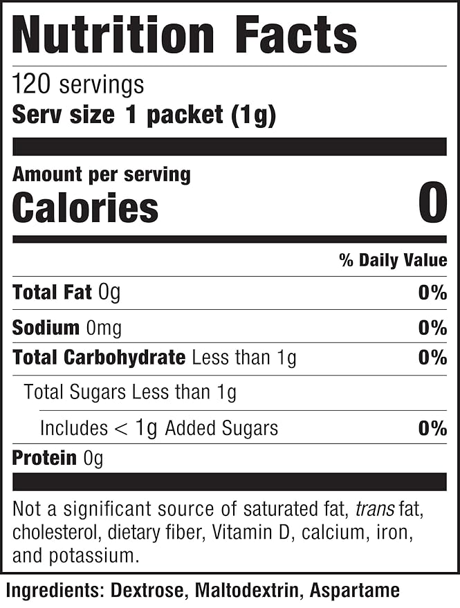 NatraTaste Blue Zero Calorie Sweetener Bulk Sugar Substitute for Coffee Iced Tea Lemonade Hot &amp Cold Drinks Baking Cooking Low Carb Vegan Sugar Alternative 120 Packets Value Box (12 pack