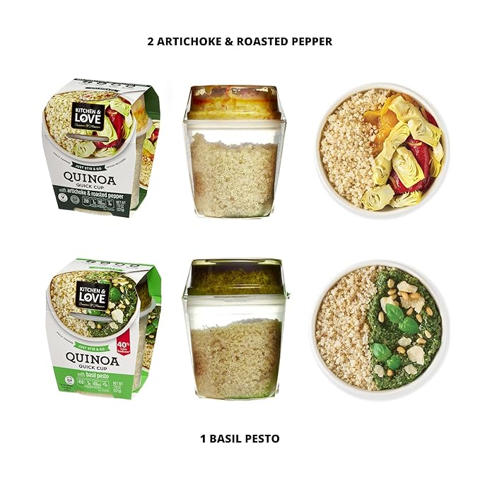 Kitchen &amp Love Quinoa Quick Meal Variety Box 6-Pack | Gluten Free Ready-to-Eat No Refrigeration Required