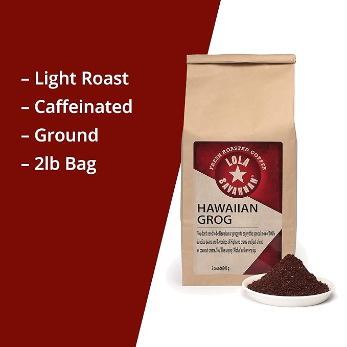 Lola Savannah Hawaiian Grog Ground Caffeinated Coffee 2lb