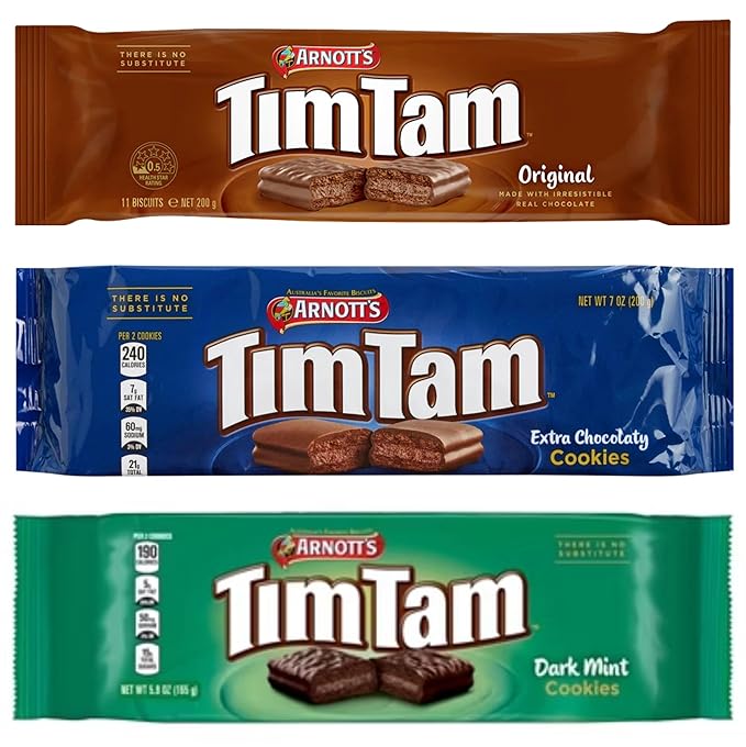 Sampler Tim Tam Choc Cookie Biscuits (Value 3 Packs) Original Choc Extra Chocolaty Dark Mint Aussie Made &amp Loved