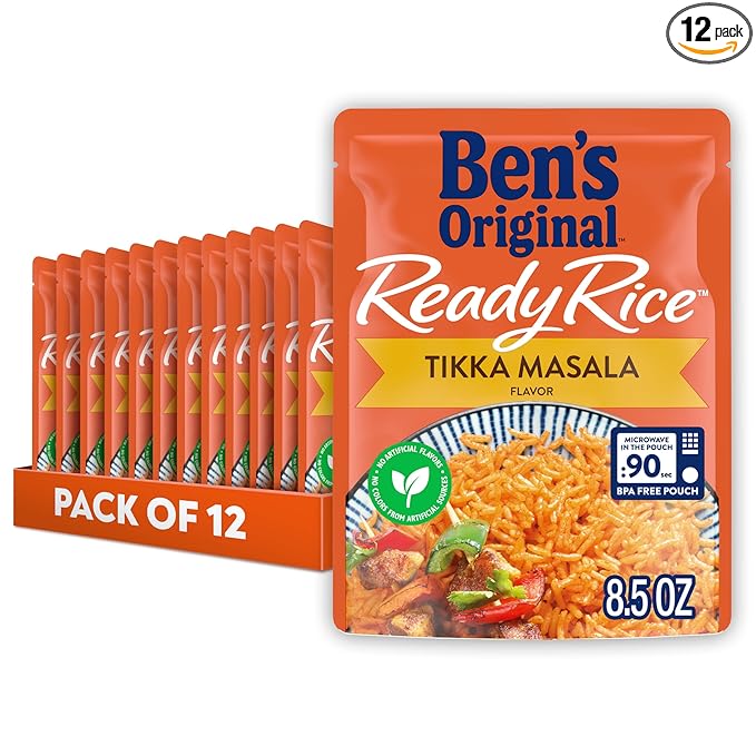 BEN'S ORIGINAL Ready Rice Tikka Masala Flavored Rice Easy Dinner Side 8.5 oz Pouch