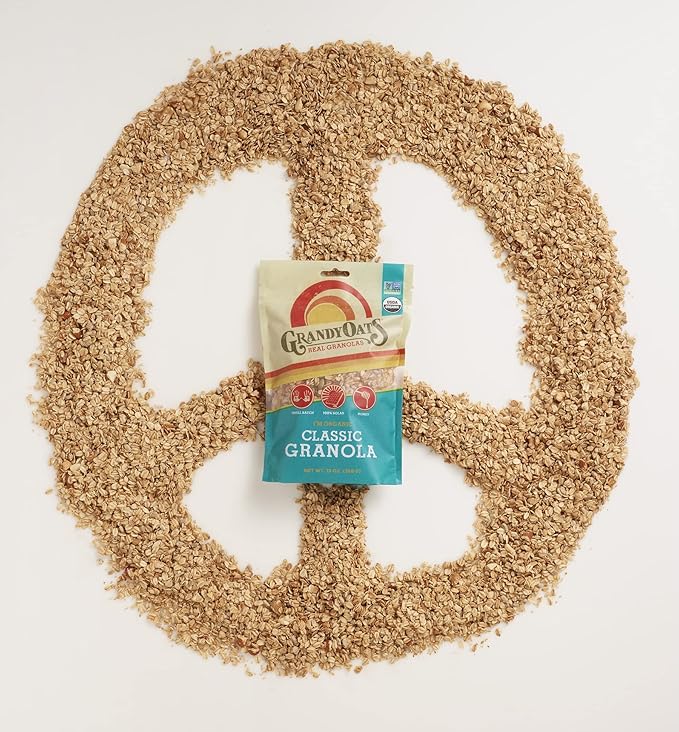 Grandy Oats Organic Granola10lb Bulk Bag - Classic Granola with Organic Oats Pumpkin Seeds Walnuts &amp Cashews - Low Sugar Dairy Free High Protein Granola Non-GMO &amp Kosher - 160 OZ