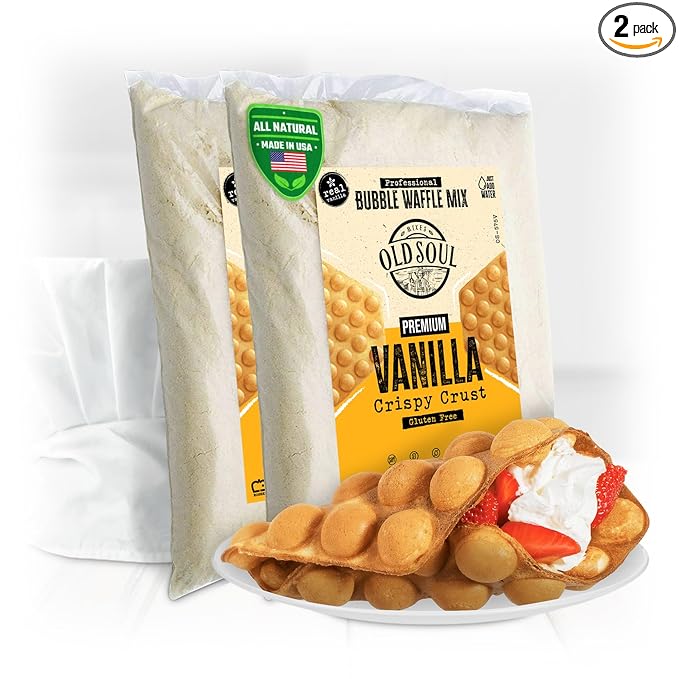 OldSoul Professional Bubble Waffle Mix | GLUTEN FREE | Crispy | 10 Lbs | Vanilla Flavor | Egg Waffle Mix | 56 Waffles (10 Lbs Gluten Free)