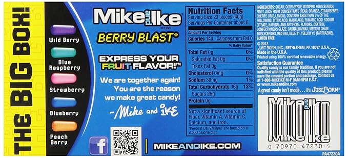 Mike and Ike Chewy Candy Berry Blast 8.3 Ounce (Pack of 12)
