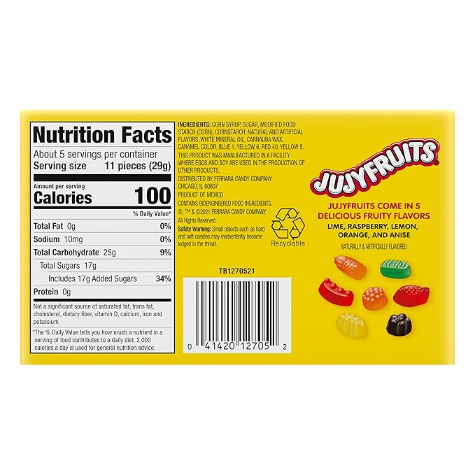 Wonka Jujyfruits Gummy candy Assorted Gummy Candy 5 Ounce Theater Candy Boxes (Pack of 12)