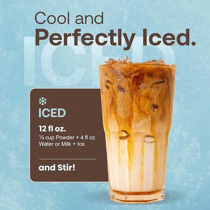 Dr. Smoothie Café Essentials Caramel Latte – No Artificial Colors Flavors Sweeteners – Shelf Stable – 28mg of Caffeine per Serving – Great for Hot Iced &amp Frozen Frappes (3.5 lb Bag 26 Serving
