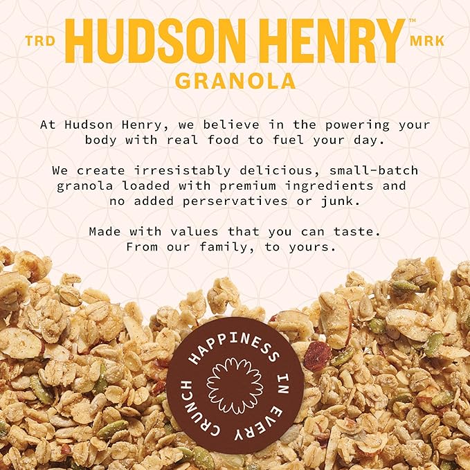 Hudson Henry Granola Trio Delight for Yogurt Snacking &amp Cereal | Maple Pecan Coconut Maple Walnut &amp Pistachio Almond Granola | Gluten Free Non-GMO Small Batch Baked | 3 Pack (12 oz Bags)