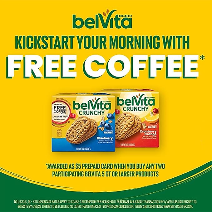 belVita Breakfast Bars Biscuits Blueberry 30 Total Packs 6 Boxes (4 Biscuits Per Pack)