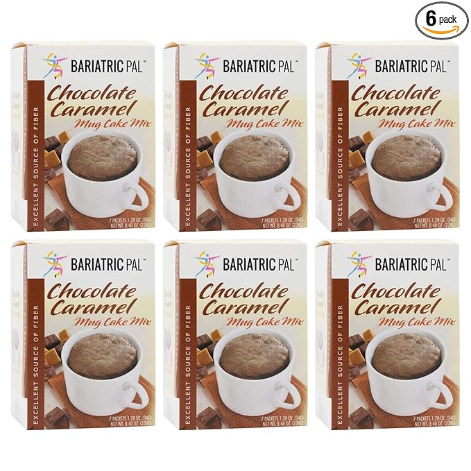 BariatricPal High Protein Mug Cake Mix - Chocolate Caramel (6-Pack)