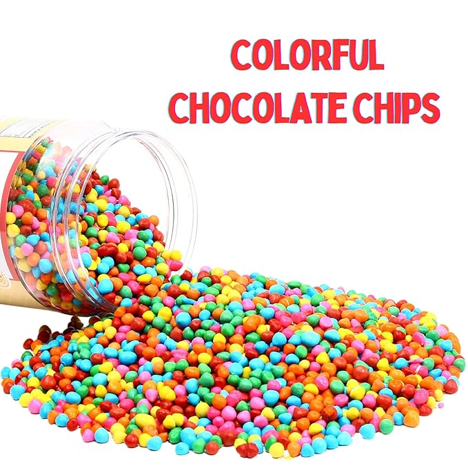 Rainbow Candy Coated Chocolate Chips | 1.5 lbs Cosmic Brownie Sprinkles | Mini Chocolate Baking Chips for Ice Cream &amp Cake Decorating | Kosher Nut Free Non GMO Vegan &amp Gluten Free | Stern’s Ba