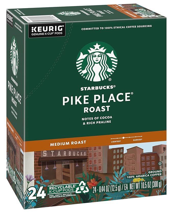 Starbucks Pike Place Roast K-Cup Portion Pack for Keurig K-Cup Brewers 24 K-Cups (Pack of 2)
