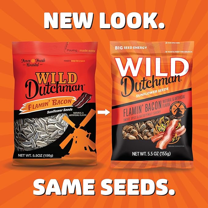 Wild Dutchman Roasted Sunflower Seeds in a Resealable Bag for Ultimate Freshness and an Easy Pour 6 Flavor Variety Snack Pack 5.5 oz (Pack of 6)