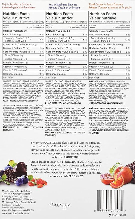 Brookside Dark Chocolate Covered Fruit (40 Count Variety Pack)z 0.7 ounces