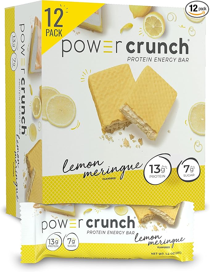 Power Crunch Protein Wafer Bars High Protein Snacks with Delicious Taste Lemon Meringue 1.4 Ounce (12 Count)