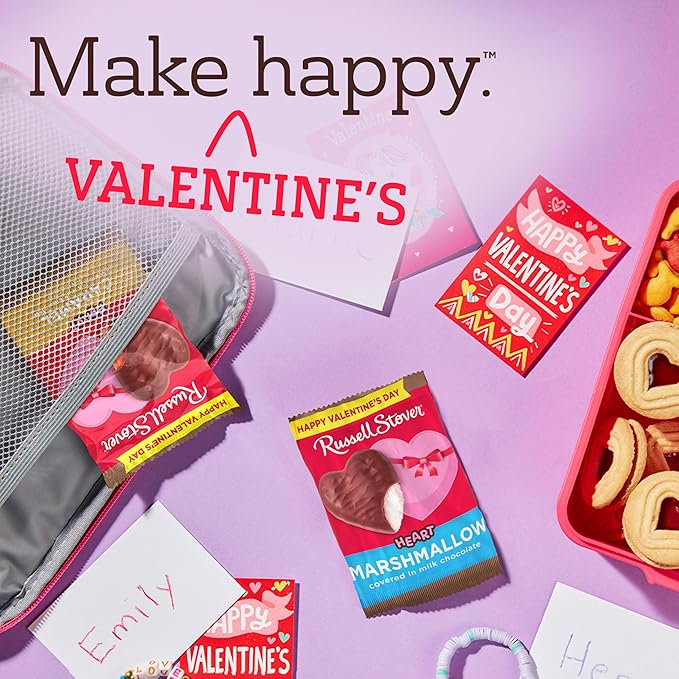 RUSSELL STOVER Valentine's Day Milk Chocolate Marshmallow Heart 1.3 oz. (Pack of 18)