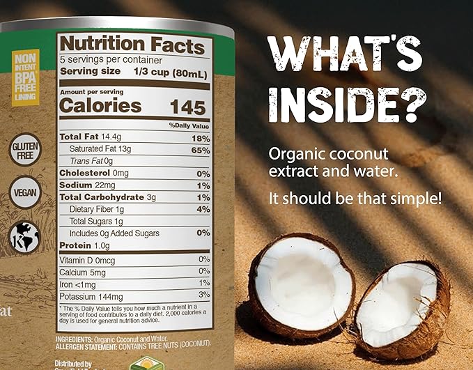 Nature's Greatest Foods Organic Coconut Milk - 13.5 oz No Guar Gum No Preservatives Gluten-Free Vegan and Kosher - 17-19% Coconut Milk Fat Unsweetened (12-Pack)