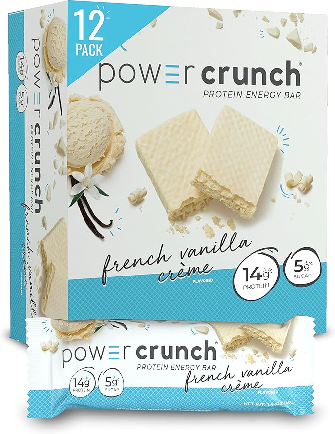 Power Crunch Protein Wafer Bars High Protein Snacks French Vanilla Creme (12 Count) and Peanut Butter Fudge (12 Count)