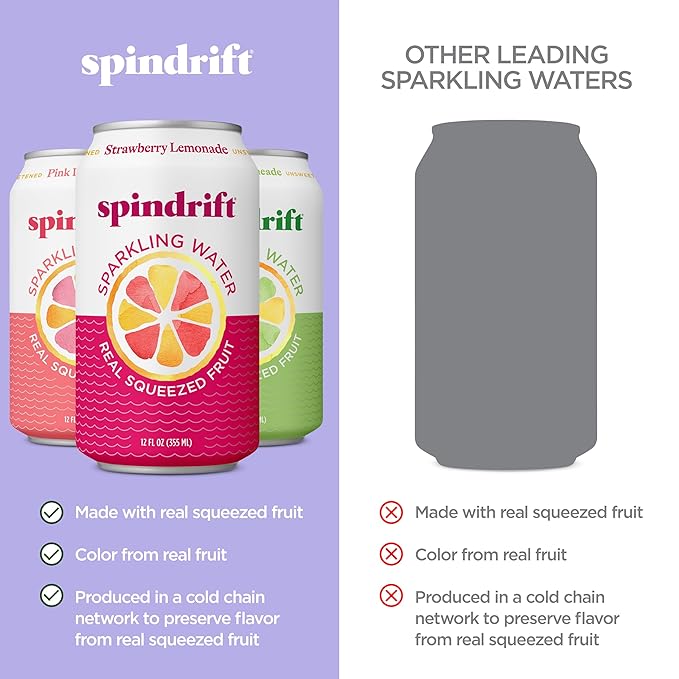 Spindrift Lemonade 3 Flavor Variety 20 Pack12 Fl Oz (Pack of 20)