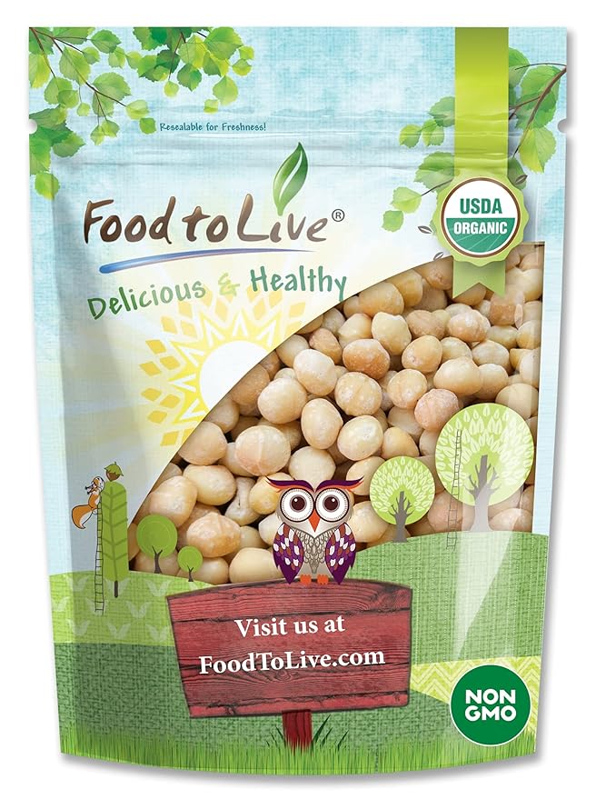 Food to Live Organic Whole Macadamia Nuts 2 Pounds – Non-GMO Raw Shelled Unsalted Kosher Vegan Bulk. Keto Snack. Buttery Flavor. Good Source of Fiber Healthy Fats. Perfect for Desserts.