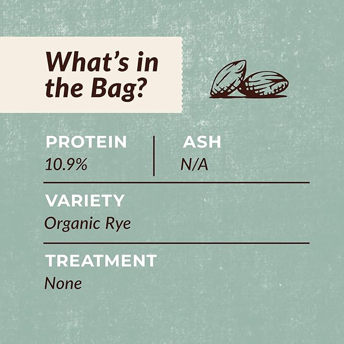 100% Organic Rye Berries - 25 lbs