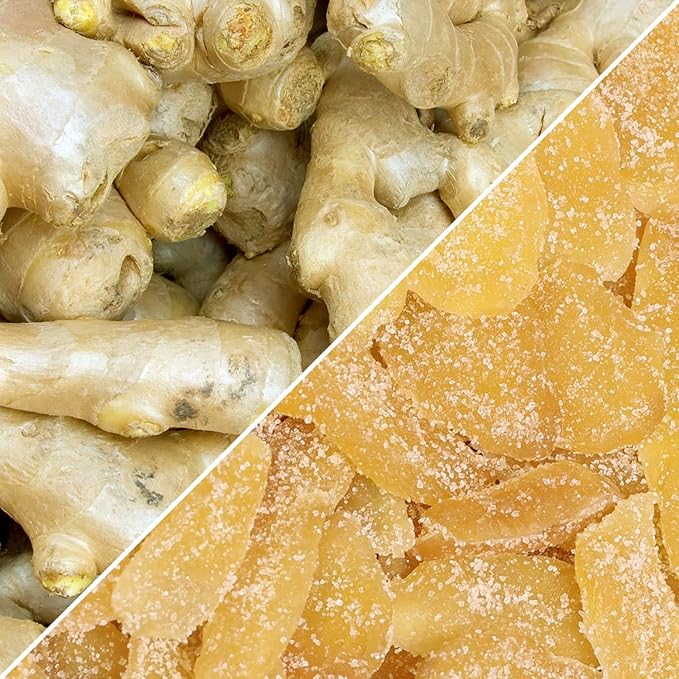 Crystallized Ginger Slices by It's Delish 2.2 Lb Jumbo Reusable Container | Candied Dried Ginger Fruit Chews Natural Candy Ginger Root with Sugar Crystals Unsulphured - Healthy Snack Vegan Kosher