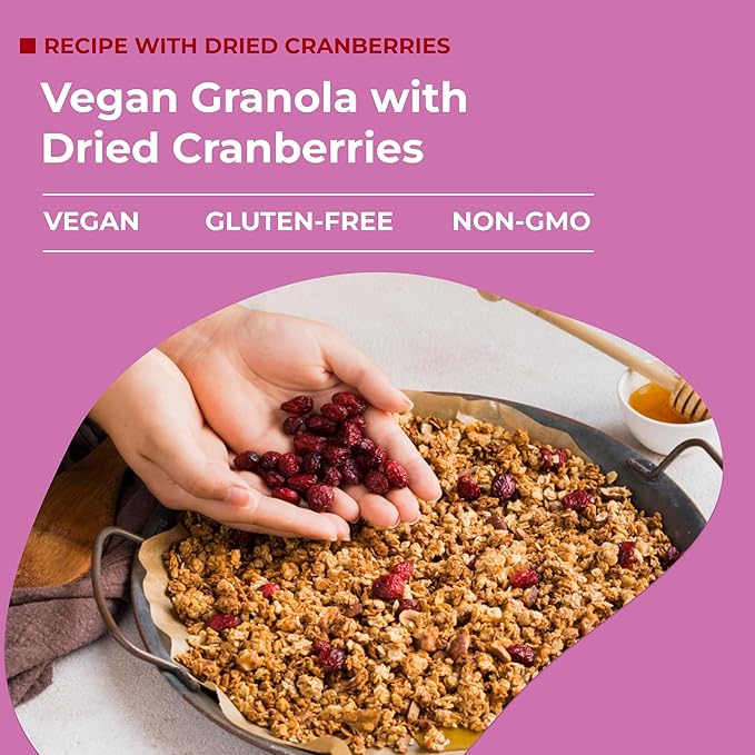 Amrita Dried Cranberries (1lb) + Zante Black Currant (1lb) + Dried Apple Rings (1lb) Bundle | No Sugar Added Vegan non-GMO Gluten Free Peanut Free Soy Free Dairy Free Snacks | Healthy Snacks for