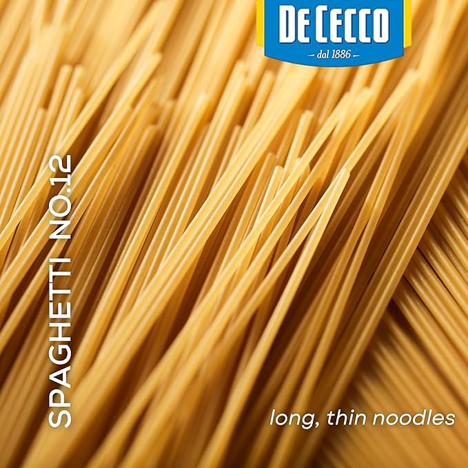 De Cecco Spaghetti No. 12 Pasta 16 Oz (Pack of 20) Authentic Slow Dried Made with Durum Wheat Versatile Pasta for Sauces &amp Recipes Made in Italy