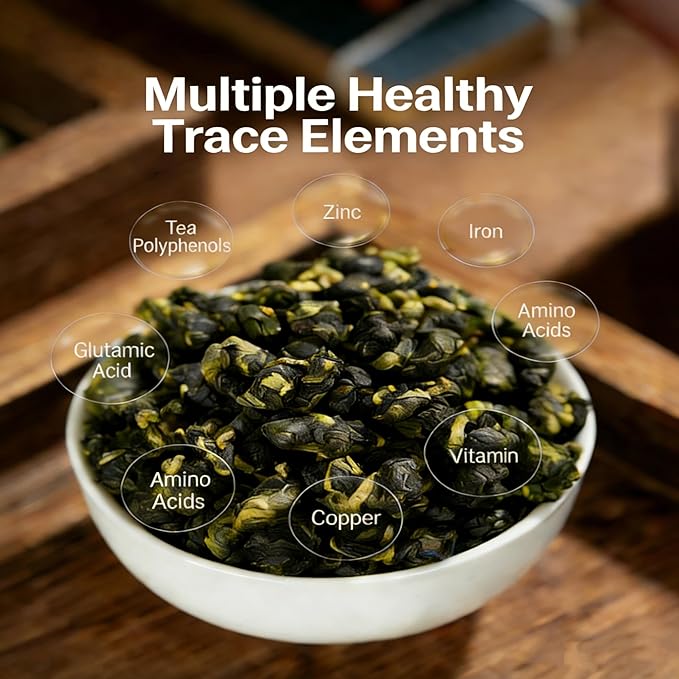 NASLAPH Alishan Oolong Tea Taiwan High Mountain Oolong Tea with Distinctive Aroma Formosa Chinese Gaoshan Ulong Tea Traditional Craftsmanship 阿里山茶 台湾高山茶 中国茶 茶 乌龙茶 8.82 Oz