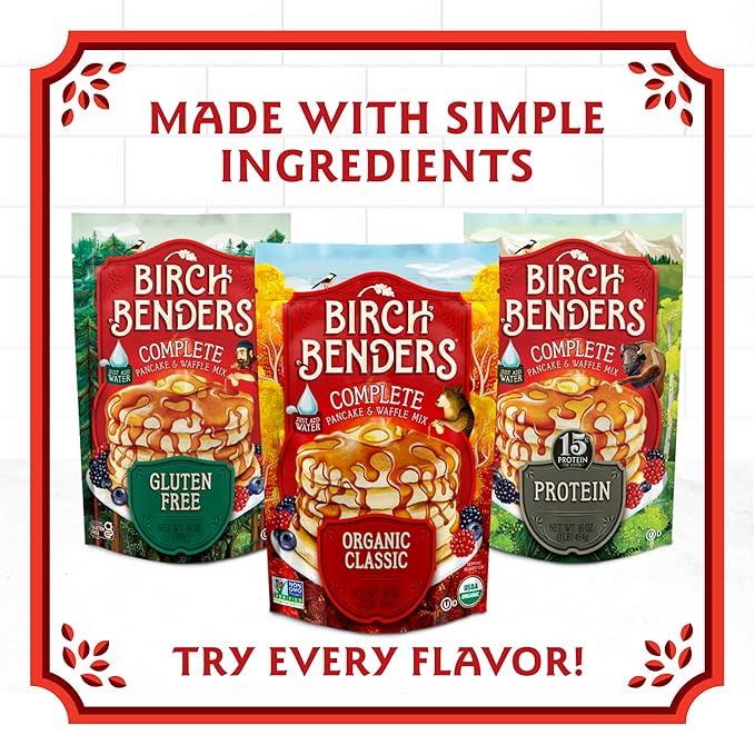 Performance Protein Pancake and Waffle Mix with Whey Protein by Birch Benders 15 Grams Protein Per Serving 1 Pound (Pack of 6)