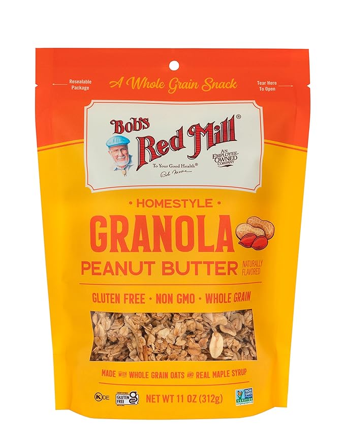 Bob's Red Mill Peanut Butter Granola 11oz (Pack of 6) - Non GMO Whole Grain Kosher