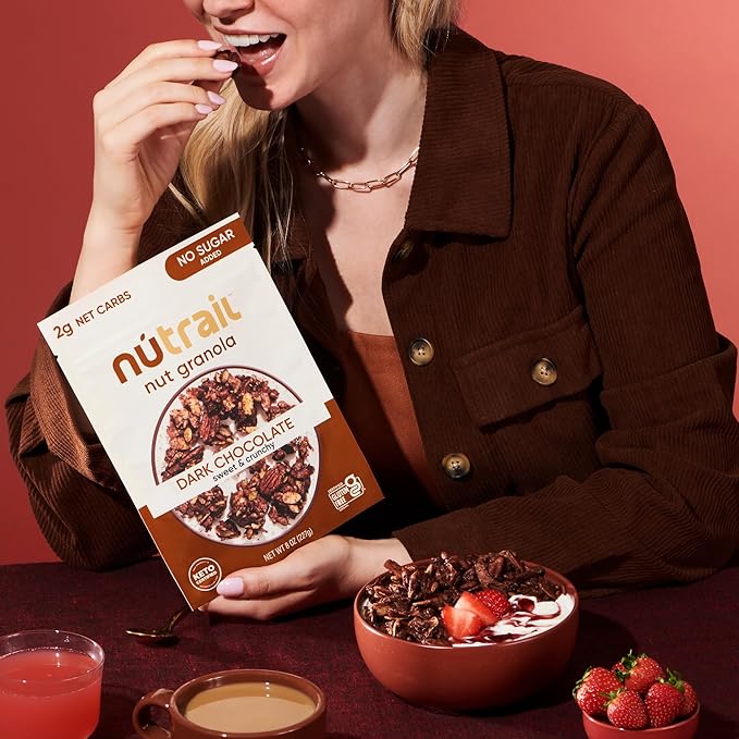NuTrail Nut Granola Cereal Variety Pack No Sugar Added Keto Low Carb Gluten Free Grain Free Healthy Breakfast 8 oz. 3 Count