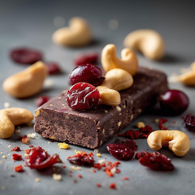 NEOBAR 10g Plant-Based Protein Fruit and Nut Bars - Vegan Snack Bars Gluten Free Dairy Free Snacks No Preservatives No Refined Sugars Added Non-GMO | Cranberry &amp Cashew 12 Count