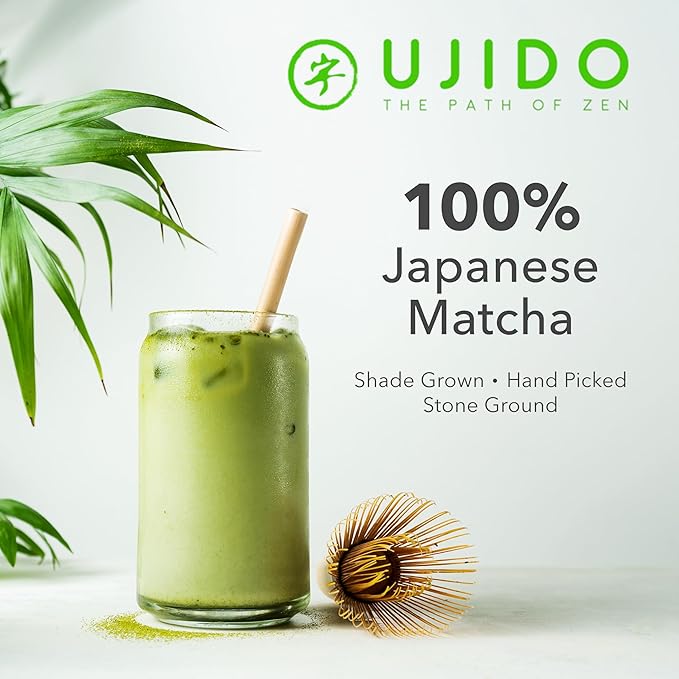 Ujido Matcha Green Tea Powder - Sweetened with Japanese Monk Fruit - Sugar Free (20g x 10 packets)