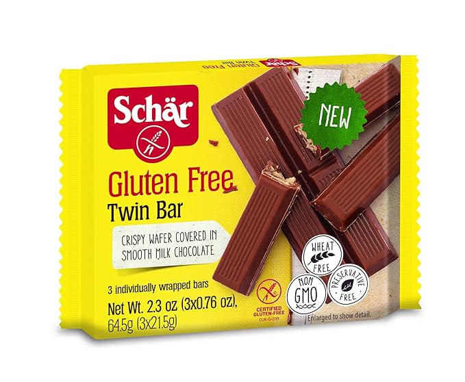 Schar Twin Bar Milk Chocolate 3 Count (Pack of 1)