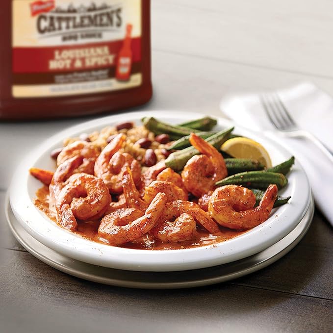 Cattlemen's Louisiana Hot &amp Spicy BBQ Sauce 1 gal - One Gallon Container of Spicy Barbeque Sauce Made with Ripe Tomatoes Best on Shrimp Chicken Tacos Meatballs and More