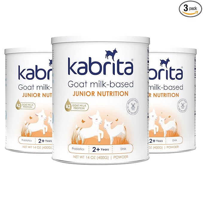 Kabrita Junior Goat Milk Powder for Kids - Easy to Digest for Ages 2-7 - Immunity Boosting Containing Vitamin C D E Protein &amp Calcium - Non-GMO Gentle on Sensitive Tummies - 14 Oz (Pack of 3)