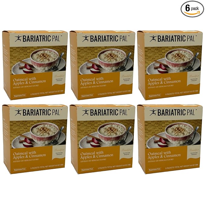 BariatricPal 12g Protein Oatmeal - Apples &amp Cinnamon (6-Pack)