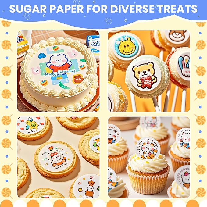SENTRELA Edible Paper 25 Count A4 11.7 x 8.3 Sugar Sheets for Edible Printer Edible Image Paper Frosting Sheets Icing Sheets for Edible Paper Printer Sugar Paper Edible Sheets for Cakes