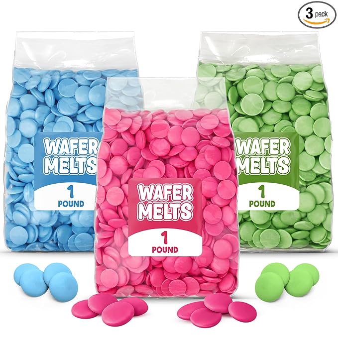 Easter Candy Melts 3 LB Pack – Pastel Blue Green &amp Pink Melting Wafers for Cake Pops Bunnies &amp Eggs – 3 Bags (1 LB Each) Candy Coating for Easter Treats Dipping &amp Decorating