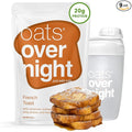 Oats Overnight French Toast - Overnight Oats with 20g Whey Protein High Fiber Breakfast Protein Shake - Gluten Free Oatmeal Non GMO High Protein Oatmeal (2.7 oz per Meal) (8 Pack + Bottle)