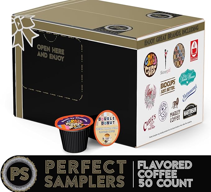 Perfect Samplers Flavored Single Serve Cups For Keurig K cup Brewers Variety Pack Sampler (Flavored Lovers 50)