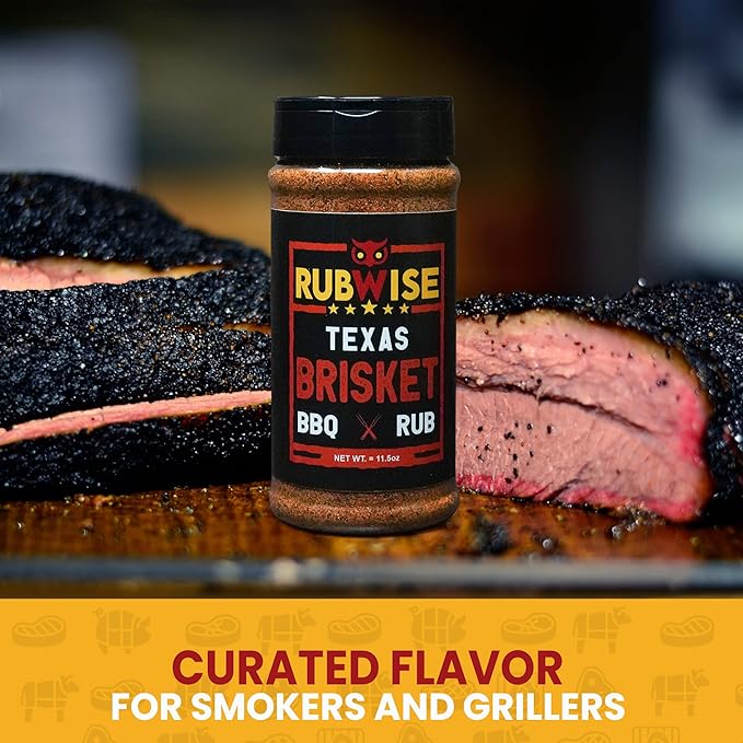 Texas Style Brisket Rub &amp Chicken Rub by Rubwise | BBQ Rub &amp Spices for Smoking &amp Grilling | Dry Rubs | Great on Brisket Steaks Ribs Burgers Chicken Turkey Duck and Seafood &amp Mo