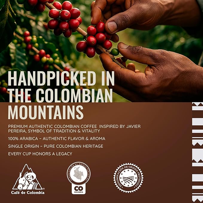 Javier Pereira Coffee - Sweet Boost Colombian Specialty Coffee – Medium Roast – 100% Arabica – Certified Café de Colombia – Sweet Fruity Notes – Ground - 17.6 Oz