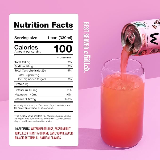Mela Watermelon Water - Watermelon Juice 100 Percent Natural Fruit Juice with Vitamin C Electrolytes Antioxidants - Coconut Water Alternative Gluten-Free (Passionfruit 11.15 fl oz 12-pack)