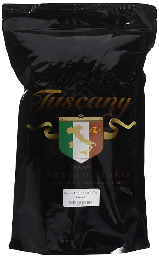 Tuscany Organic French Roast Coffee Dark Roast Ground 5-Pound Bag