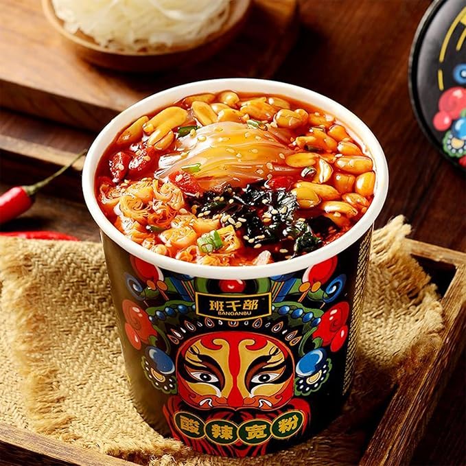 Instant Hot and Sour Noodle Soup Mix Cups152g/5.36oz/cupAuthentic Sichuan Suan Vermicelli Noodles6 Packs酸辣粉