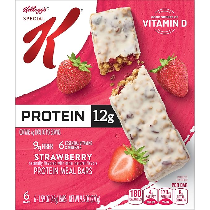 Special K Protein Meal Bars 12g of Protein Good Source of Fiber Strawberry (6 Boxes 36 Bars) (Pack of 2)