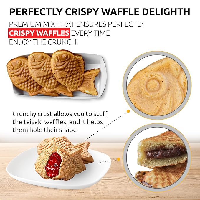 OldSoul Professional Taiyaki Waffle Mix | GLUTEN FREE &amp VEGAN | Crispy | Vanilla Flavor | 10 Lbs | 168 Waffles (10 Lbs Gluten Free &amp Vegan)